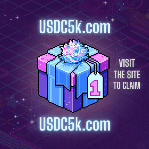 Visit USDC5k.com to claim rewards