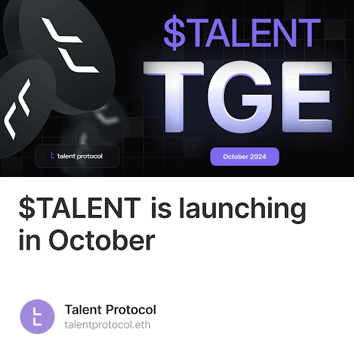 $TALENT is launching in October