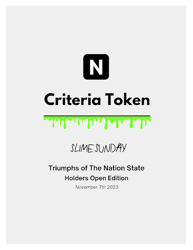 Slimesunday holders criteria token