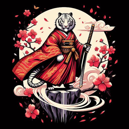 Sakura Tiger - Blossoms in Kimono