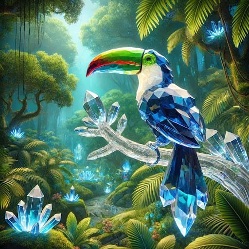 Crystal Creatures in the Tropical Crystal Forest