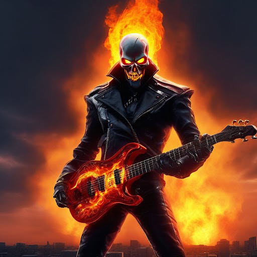 Ghost Rider with guitar