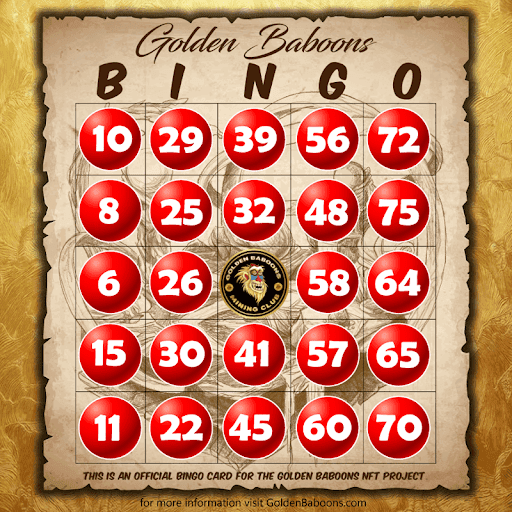 Golden Baboons Bingo