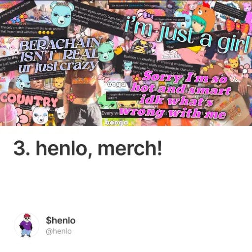 3. henlo, merch!