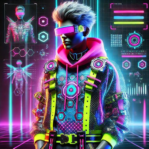 Cyberpunk Character with Neon Elements