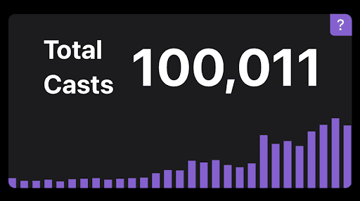 Farcaster 100,000th Cast Commemoration NFT.